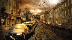 Street apocalyptic artwork post-apocalyptic