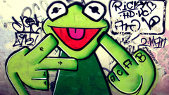 Street art kermit the