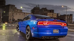 Street dodge charger blue cars