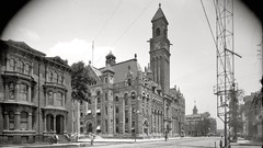 Street monochrome USA buildings historic detroit old 