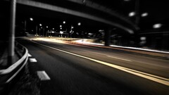 street night road long exposure urban traffic asphalt
