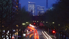 Street road lights cars