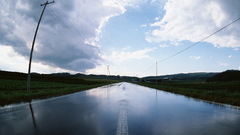 Street wet scene road