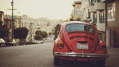 Streets cars Beetles Volkswagen
