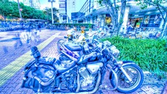 Streets HDR Photography motorbikes