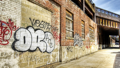 Streets stone graffiti high