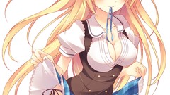 String Anime dress cleavage panties thigh highs skirt lift