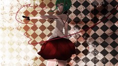 String glasses gloves Ribbons skirts green eyes short hair 