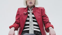 Striped clothing bangs blondes