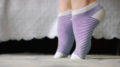 Striped legwear feet socks