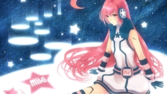 Striped legwear vocaloid ahoge