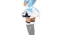 Striped legwear woman uniforms