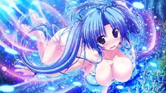 Striped lingerie twintails blush