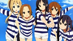 Stripes anime girls akiyama mio k - on nakano azusa hirasawa 