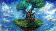 studio ghibli Castle in the Sky Anime fantasy art nature Trees