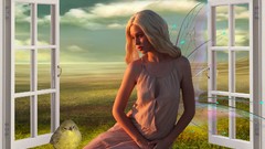 Style nature pink window dress