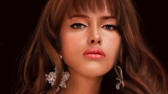 Style woman earrings artwork