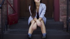 Style woman green eyes brunettes models emily rudd