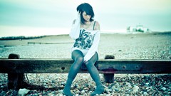 Style woman socks lonely tattoos piercings