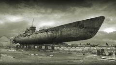 Submarine monochrome u-boat
