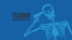 Suicide skeletons headshots blue