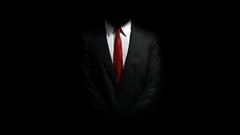 suits black background hitman video games red tie dark 47