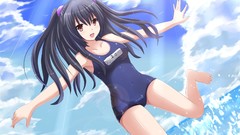 Summer Anime Beaches school anime girls black hair 