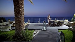 Summer design woman terrace skyscapes