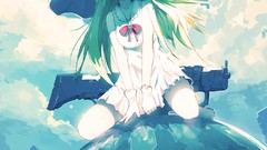 Summer hats waves anime girls artwork