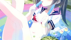 Summer ice cream watermelons blush anime girls bikini swimsuits 