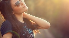 Summer light woman sunglasses shirts outdoors sunlight 
