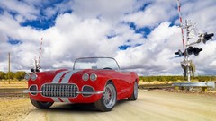 Summer red cars classic Corvette classic cars old cars cabrio