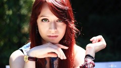 Summer time woman redheads