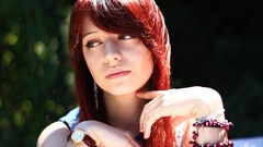 Summer time woman redheads