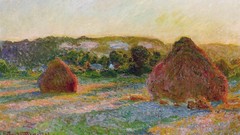 Summer wheat paintings impressionism fields Claude Monet