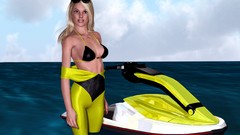 Summer woman Beaches bra underwear bikini boobs cgi 3D girls 