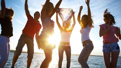 Summer woman Boys! Beaches party sunlight sun flare