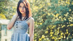 Summer woman brunettes models