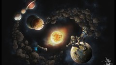 Sun Asteroids astronauts astronomy planets cosmonaut spaceships 