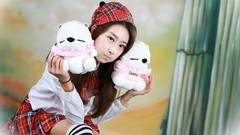 Sun blue red woman Parks school asians Korean