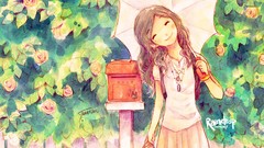 Sun bright anime girls artwork