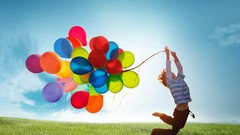 Sun children Balloons jumping Samsung Galaxy S4