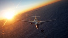 Sun clouds Aircraft horizon sunlight skyscapes Tupolev Tu-160 