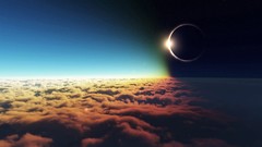 Sun clouds eclipse outer space