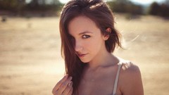 Sun eyes woman faces bokeh brunettes garrett meyers