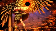 Sun fire weapons wings socks bows skirts long hair brunettes 