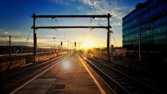 Sun glare Station railway towns