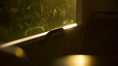 Sun glass old trains window panes