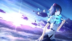 Sun hats blue hair anime girls short hair touhou shameimaru aya 