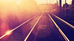 Sun lighting railway